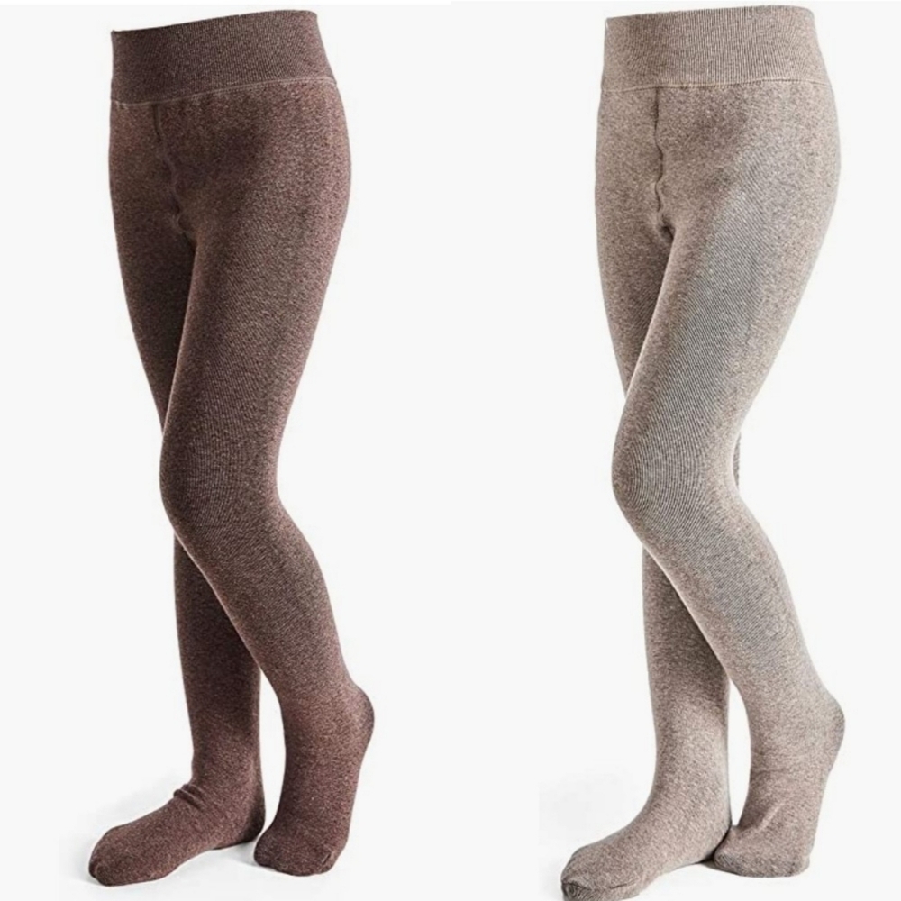 Girls 2 piece fleeced lined footed leggings